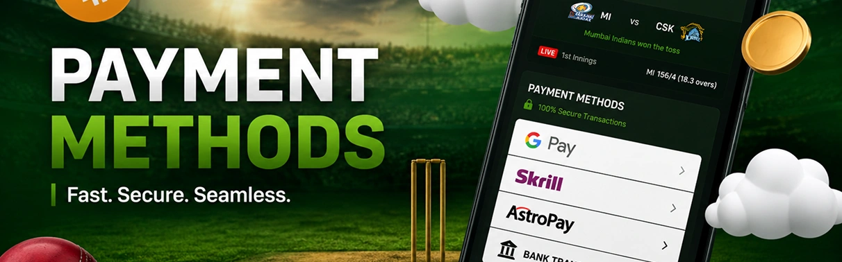 Payment Methods at best IPL Betting Apps.